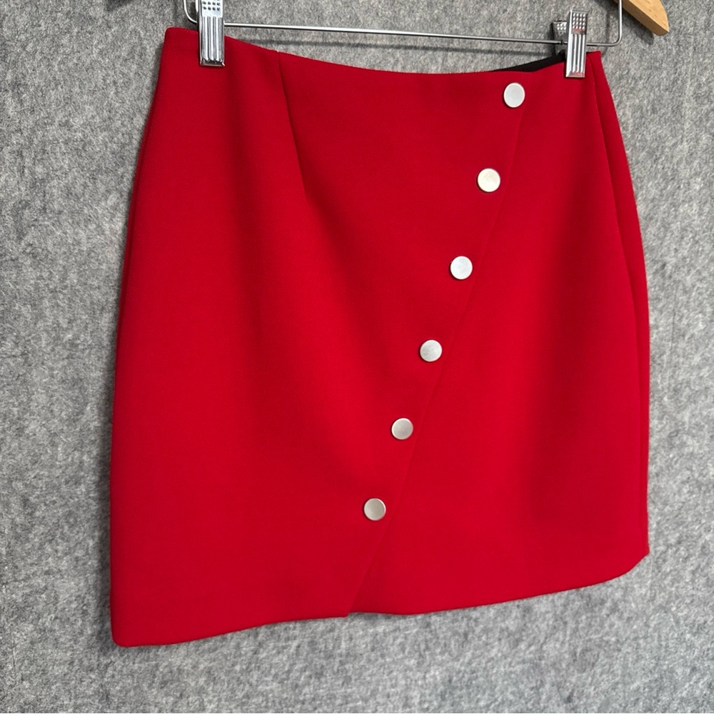 Maje Scarlet Buttoned Mini Skirt read size 38.